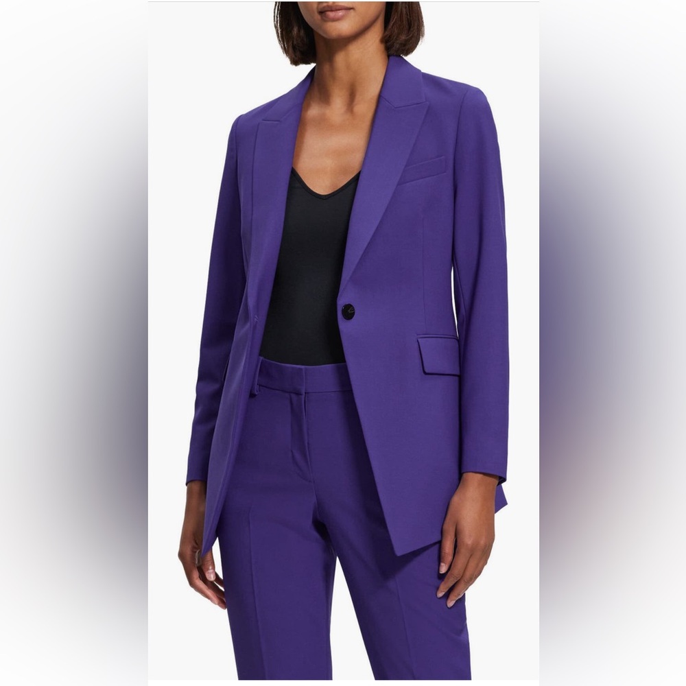 Theory Women's Etiennette B Electric Purple Traceable Wool Blazer